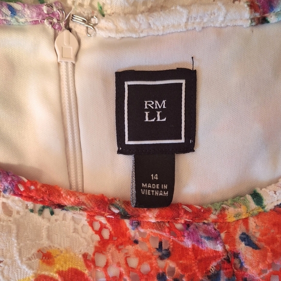 RMLL pleated fit n flare floral lace dress sz 14 *X - Picture 5 of 9